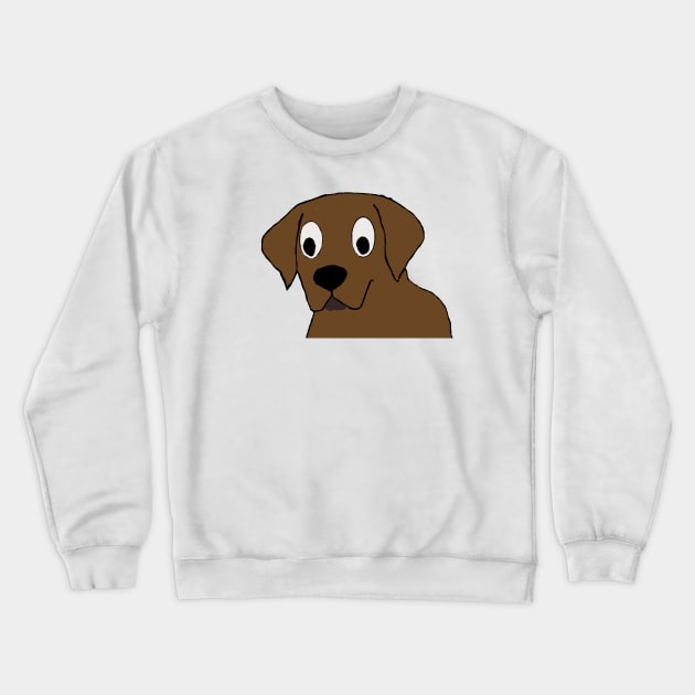 chocolate lab cartoon head second Crewneck Sweatshirt by Wanderingangel